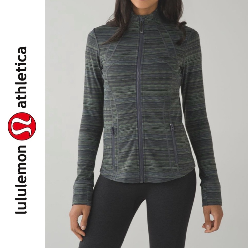 Lululemon Define Jacket in Space Dye Twist Dark Slate Fatigue Green Size 8